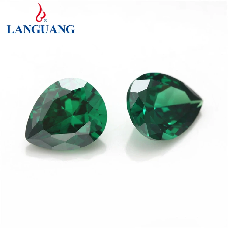 Hot sale water drop shape green pear-shaped Rhinestone for Nail decoration