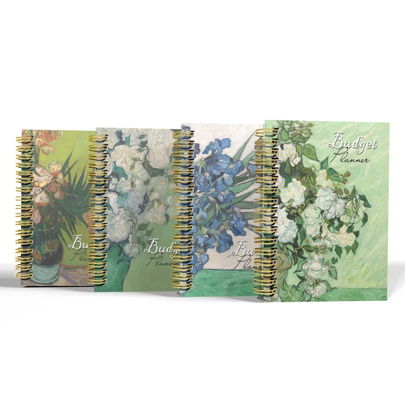 Custom Financial Goal Plan Hard Cover Spiral A5 Notebook Printing Undated Monthly Weekly Daily Budget Finance Planner