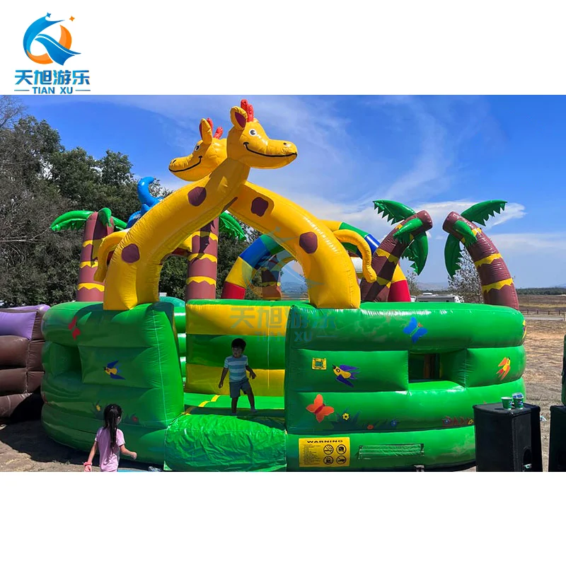 Custom outdoor commercial inflatable slide bouncy castle for sale High Quality Bounce House Party Slide Carton