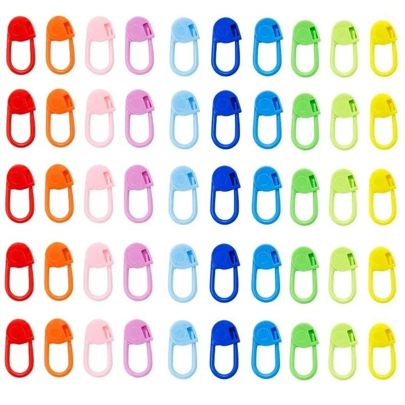 100Pc Mix Color Plastic Knitting Tools Locking Stitch Markers Crochet Latch Knitting Tools Needle Clip Hook Colorful Pins