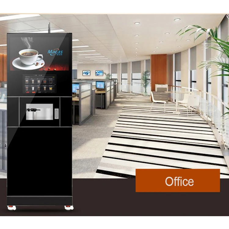 
 2021 standing commercial automatic Instant Coffee Espresso Coffee vending machine with cash&coin Operator accept QR code  