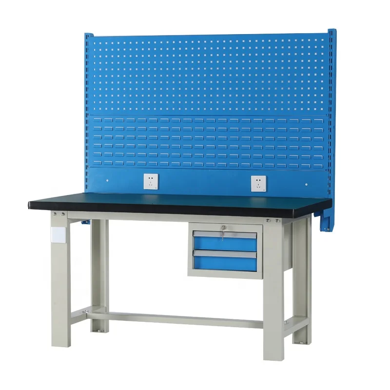 Tool Cabinets Factory Metal Tools Operation Table Workbench with Hanging Board for Workshop