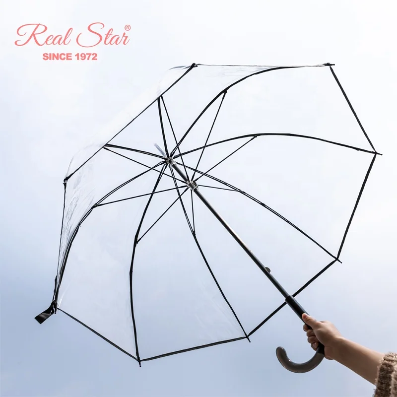 RST Rain Full Transparent Crystal Umbrella Dome Shape Custom Print logo Promotion POE Wedding clear Umbrella