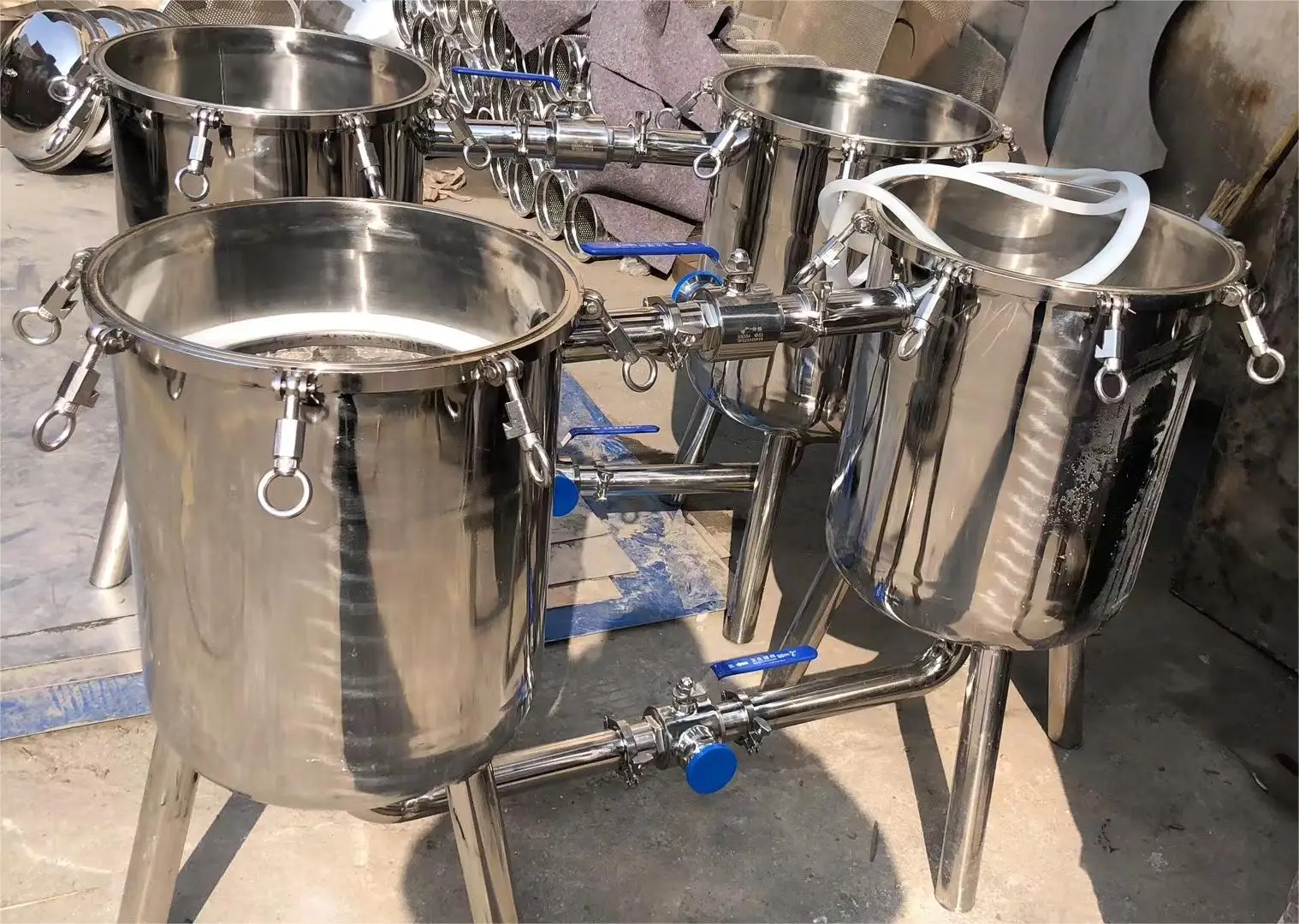 Food Grade Syrup Solid Liquid Separation Water Treatment Stainless Steel 304 Sanitary Bag Duplex Filter