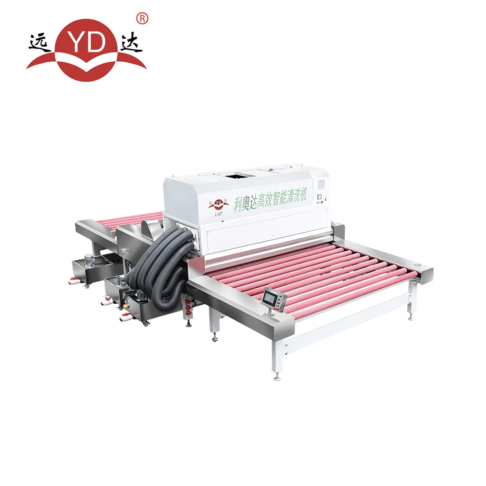 Horizontal Construction Equipment Glass Washing And Drying Machine with Air Knives for Tempered Glass