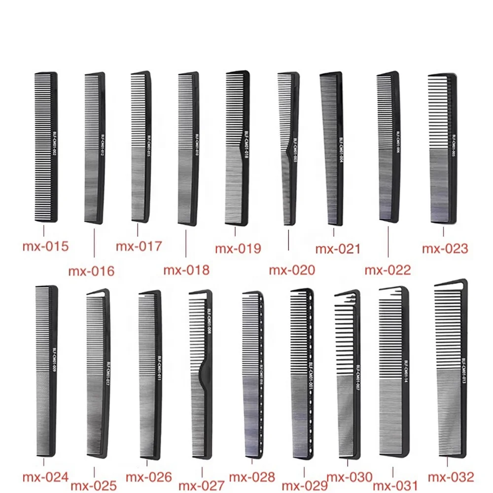 Black Straight Hair Antistatic Combs Salon Hairdressing Carbon Fiber Comb For Barber Hair Cutting
