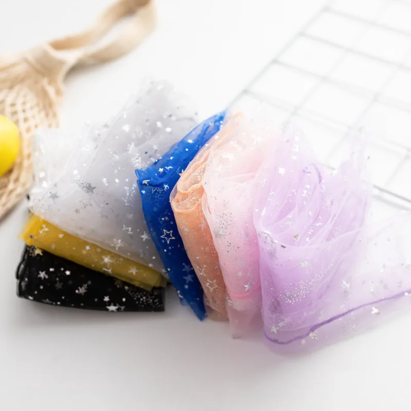 Fashion Star Moon Tulle Socks Women crew Transparent Woman Socks Female Ultra-thin Socks