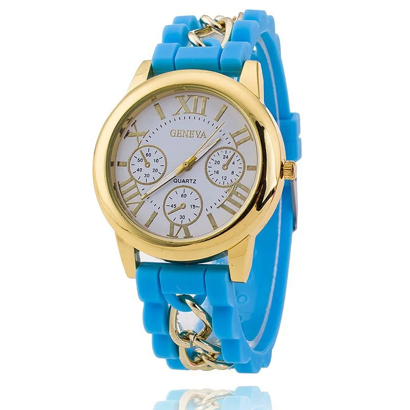 2021 New Famous Brand Gold Alloy Chain Geneva Casual Quartz Watch Women Silicone Watches Relogio Feminino Wristwatches Hot Sale