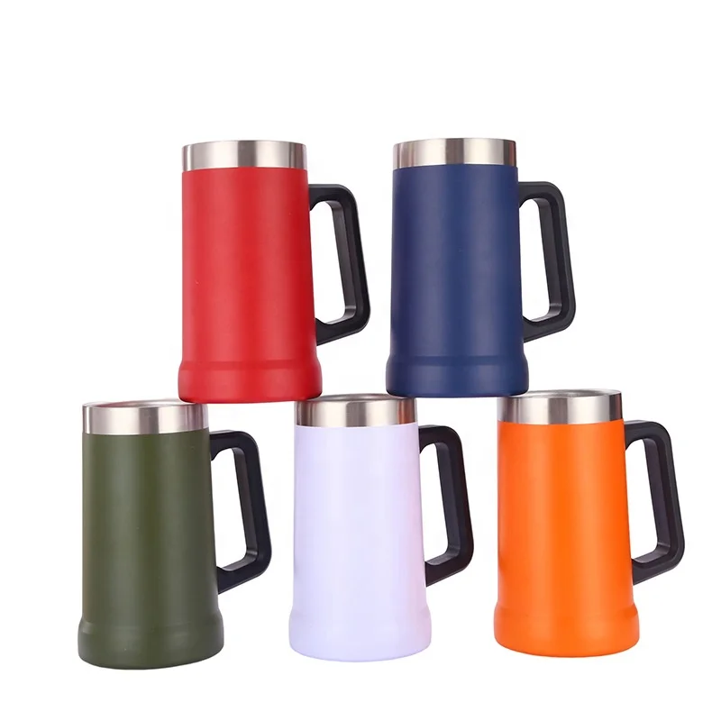 24oz Stainless Steel Beer Mug,Double Wall Vacuum Insulation mug with handle