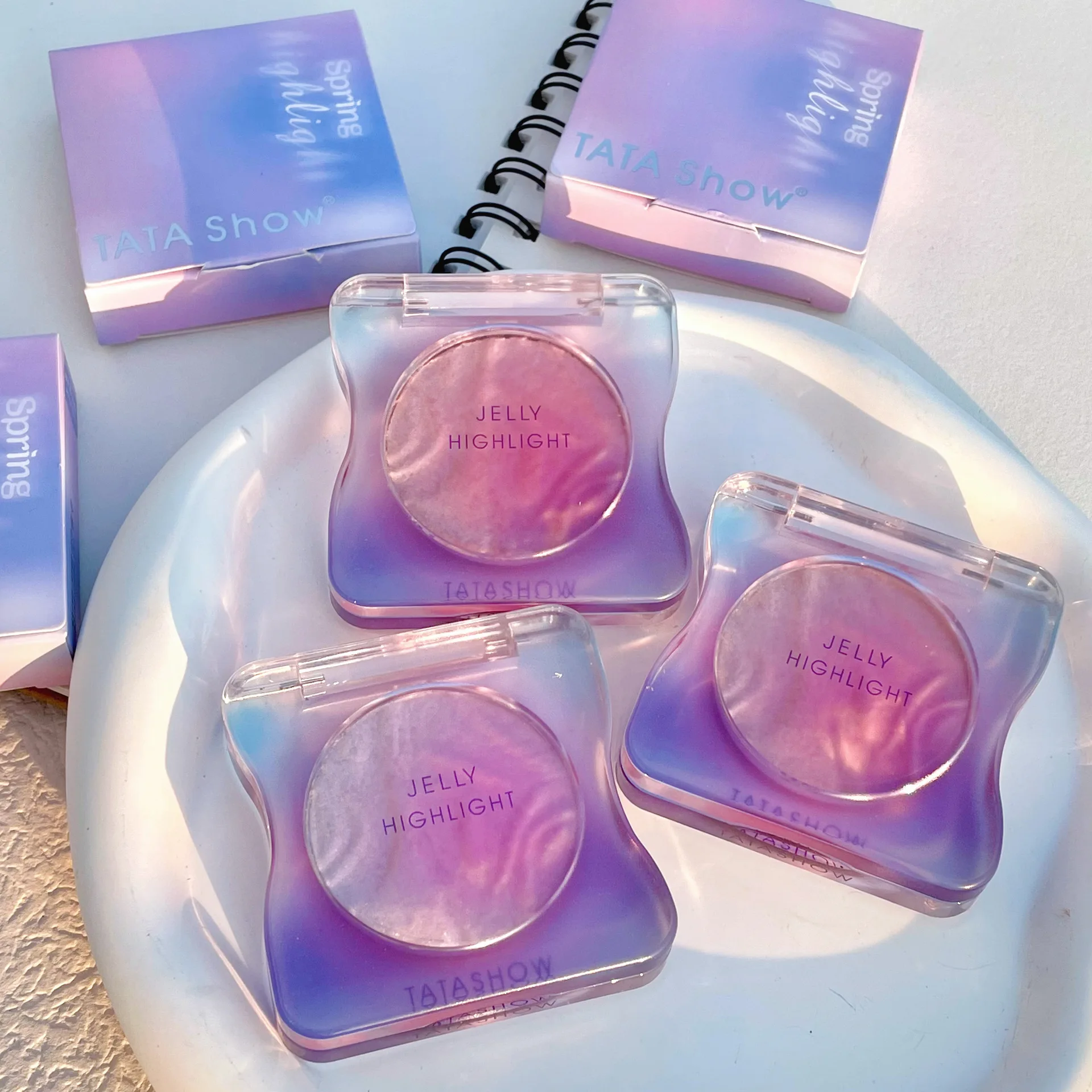 Nebula highlighter powder Mashed potato Cake Monochrome high-gloss contouring female natural nude makeup brightening