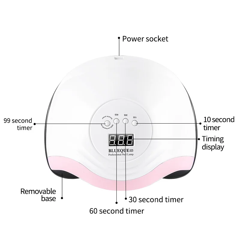 168W LED UV Lamp  Professional Gel UV Light for Nails Dryer Home Salon Nail Art Tools White