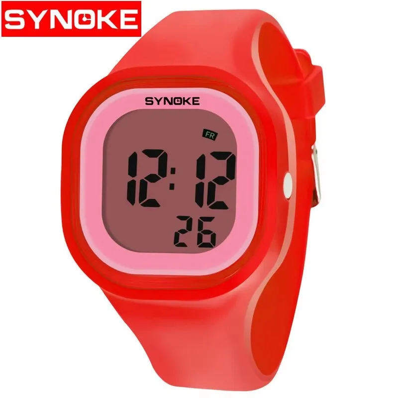 SYNOKE 66896 Casual Electronic Wrist Watch for Student Chronograph Alarm Sport Digital Watches Wholesale New Square LED reloj