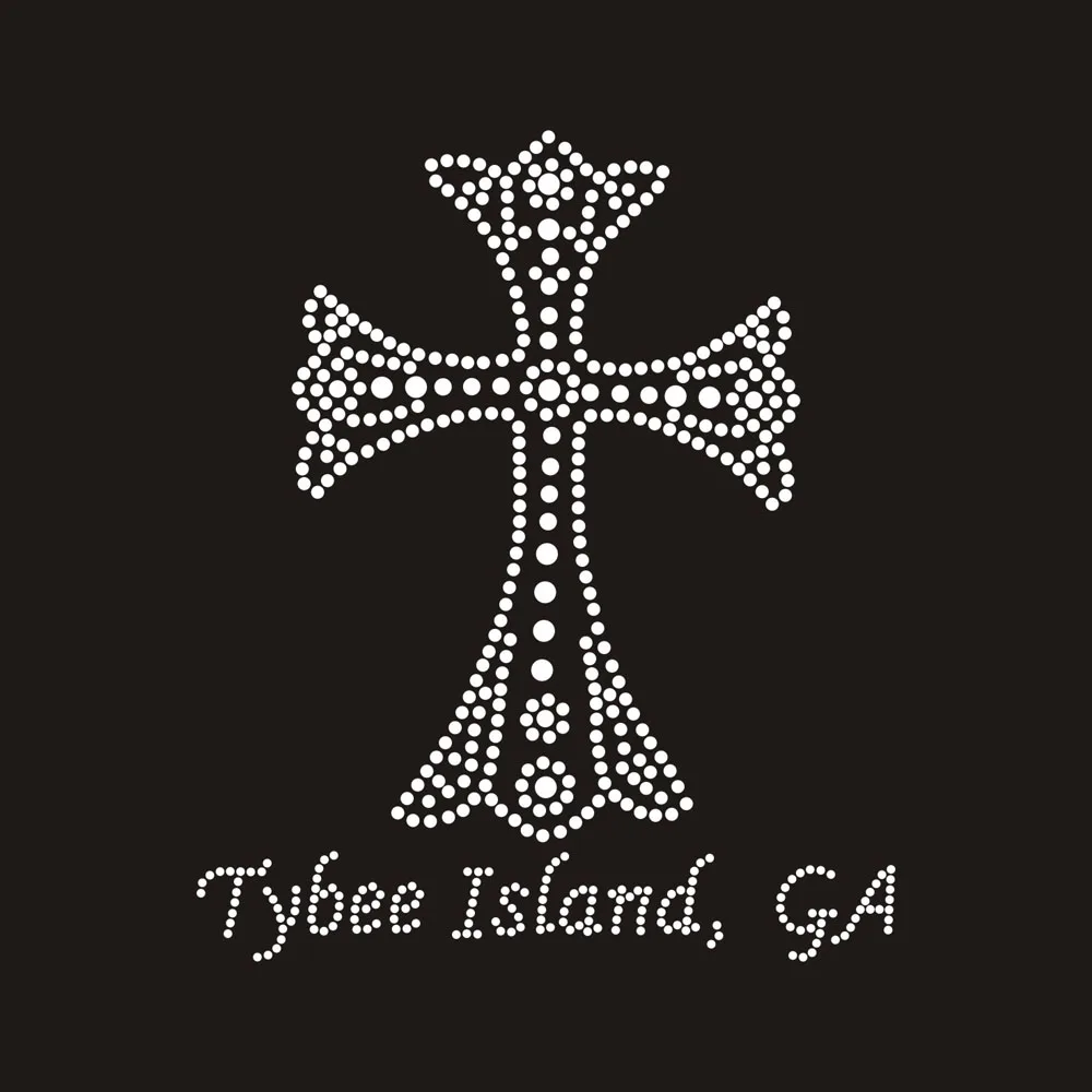 Bling Iron On Transfer Cross Rhinestone Designs Heat Transfer Rhinestone Patch For Clothing