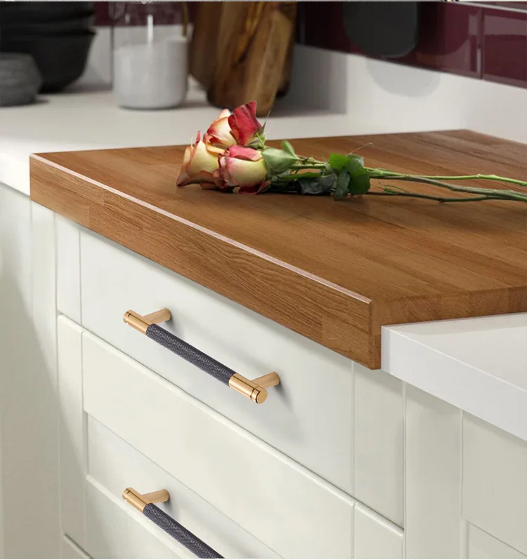 Luxury Knurled Handles Aluminium T Bar Handles Wardrobe Door Pulls Kitchen Cabinet Drawer Pulls Decoration Handles