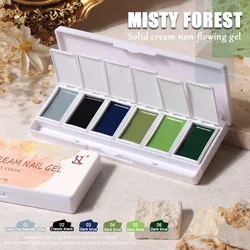 HS New Products Solid Pudding Gel Set Private Label 6 Colors Solid Cream Gel Polish Kit