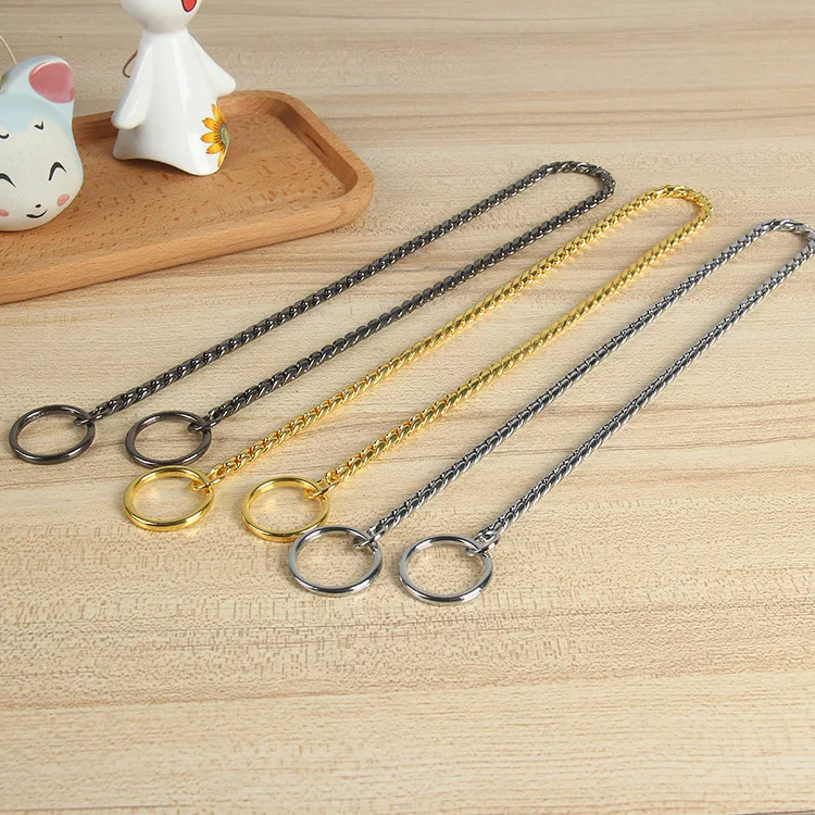 Pet Necklace Gold Walk Dog Chain Training Collar Snake Chain for Dog