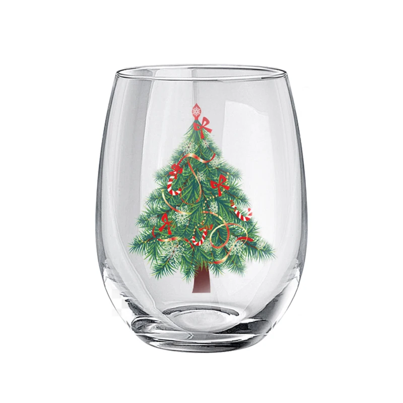 Premium Wine Glass 15 Ounces Borosilicate Crystal Clear Stemless Wine Glasses For Red Wine Juice Water
