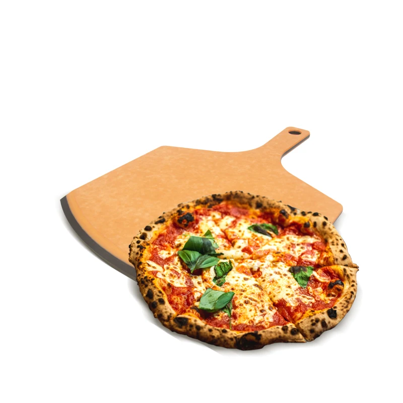 wooden pizza peel tools board barbecue shovel rocker pizza cutter knife sets High-density wood fiber suit