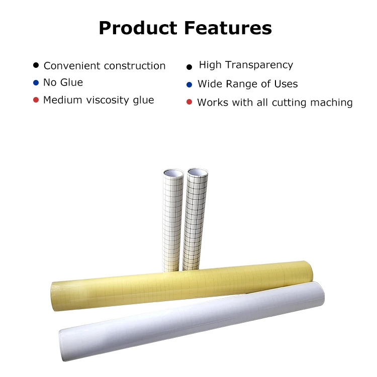 Factory Wholesale Clear Easy to Transfer No glue Self Adhesive Vinyl Sticker Adhesive Tape PVC Transfer Film