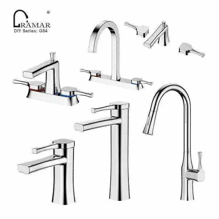 Modern Wall Mount Single Handle Cold Hot Bathroom Basin Water Mix Faucet