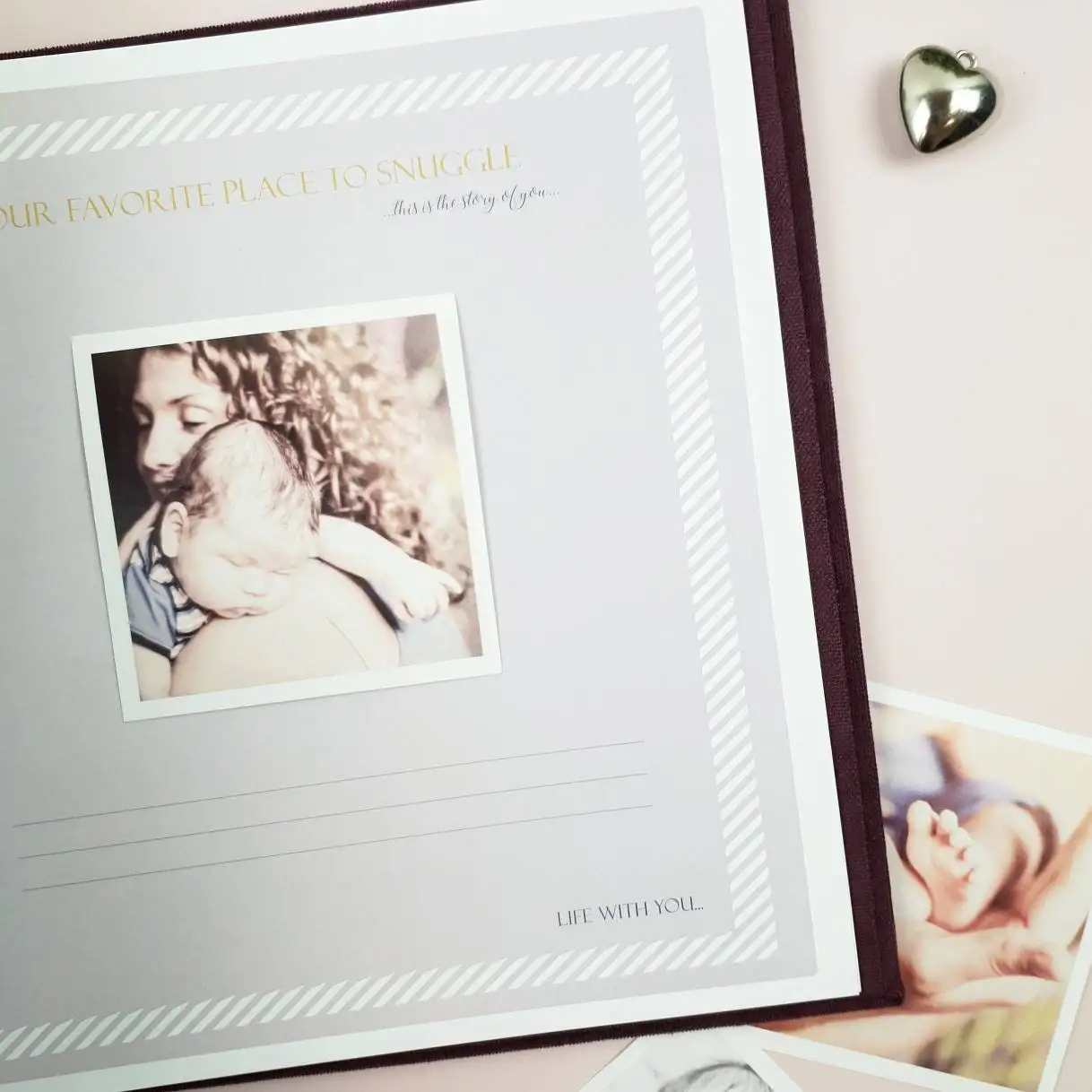 First Year Baby Memory Book As Modern Shower Gift Pink Photo Album For With Foil Rose Personalized Story Of You