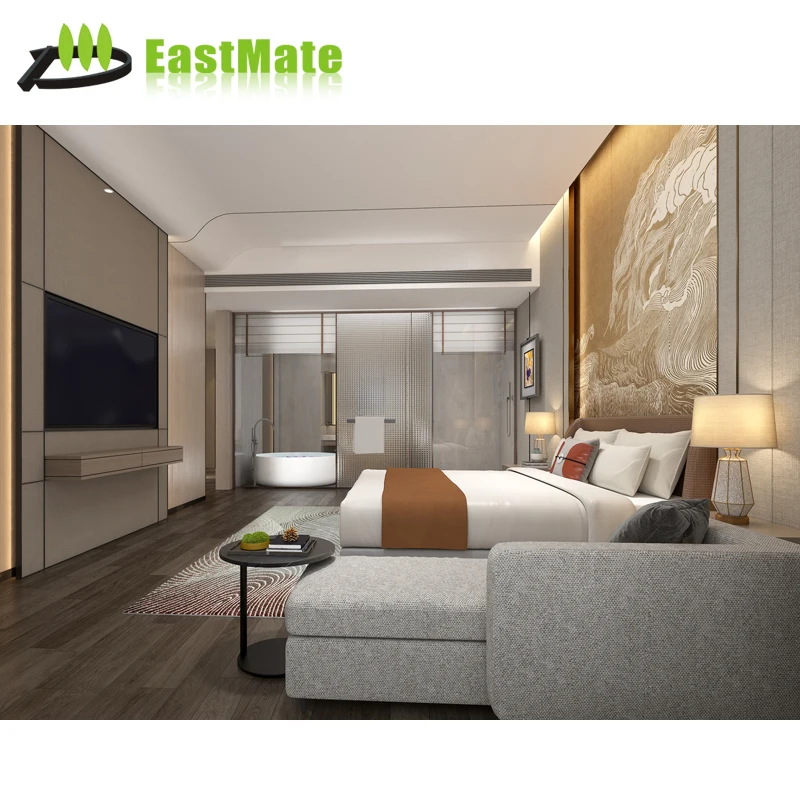 Marriott Custom Contemporary Luxury Hotel Room Furniture Set Modern 5-Star Hotel Bedroom and Dining Furniture