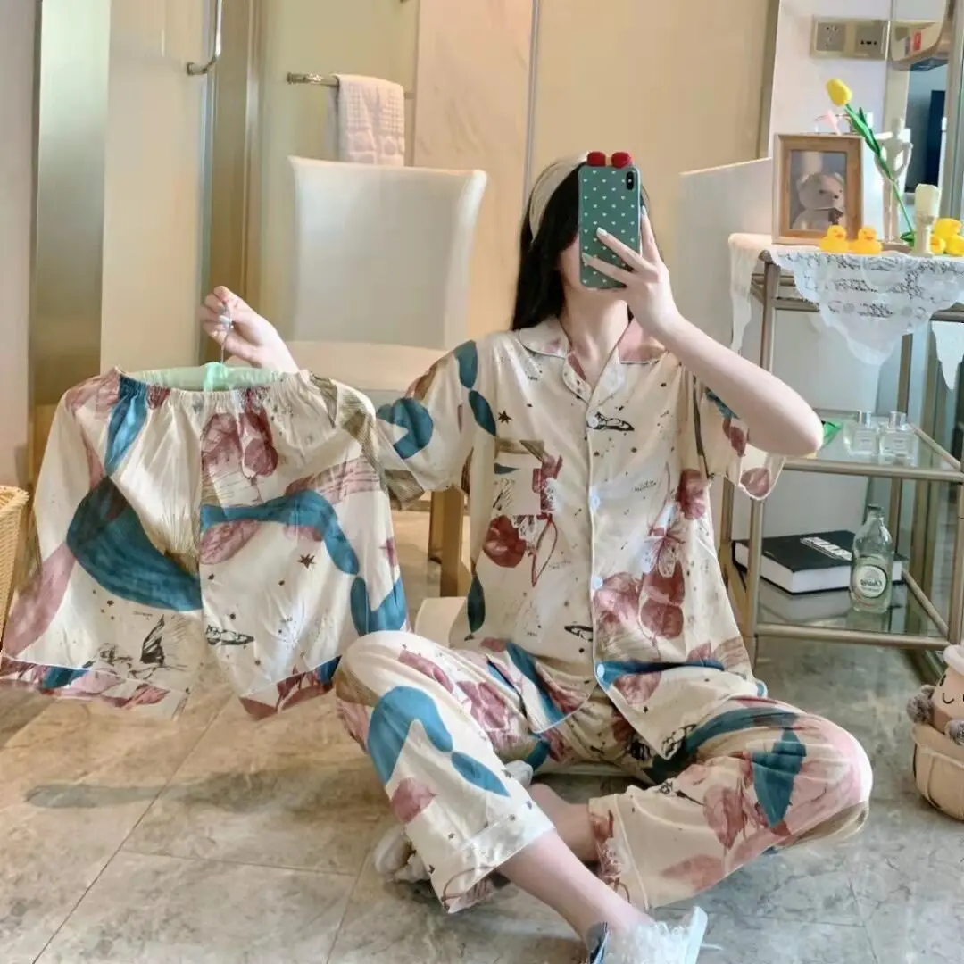 Новый милый и милый костюм в Корейском стиле для домашнего сервиса, тонкие весенние шорты, брюки, пижама-тройка