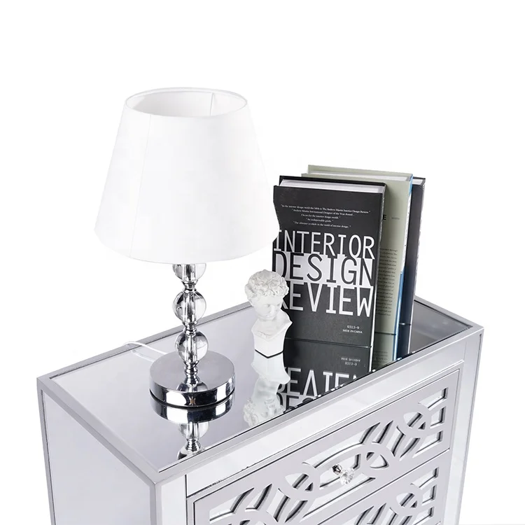 Factory Direct Larger Storage Chest Cabinet Bedroom Mirrored Nightstand Dresser Luxury Bedside tables with drawer