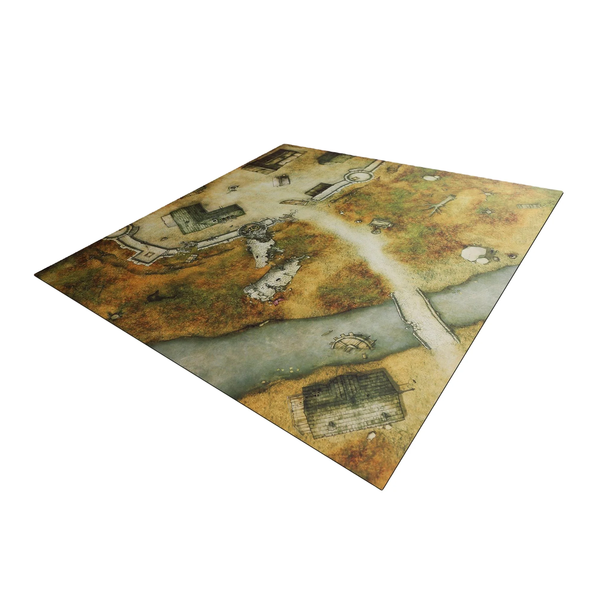 Wholesale Nature Rubber Card Battle Game Play Mat Non Slip Neoprene Rubber Base Microfiber Fabric Top Card Map Wargame Game Mat