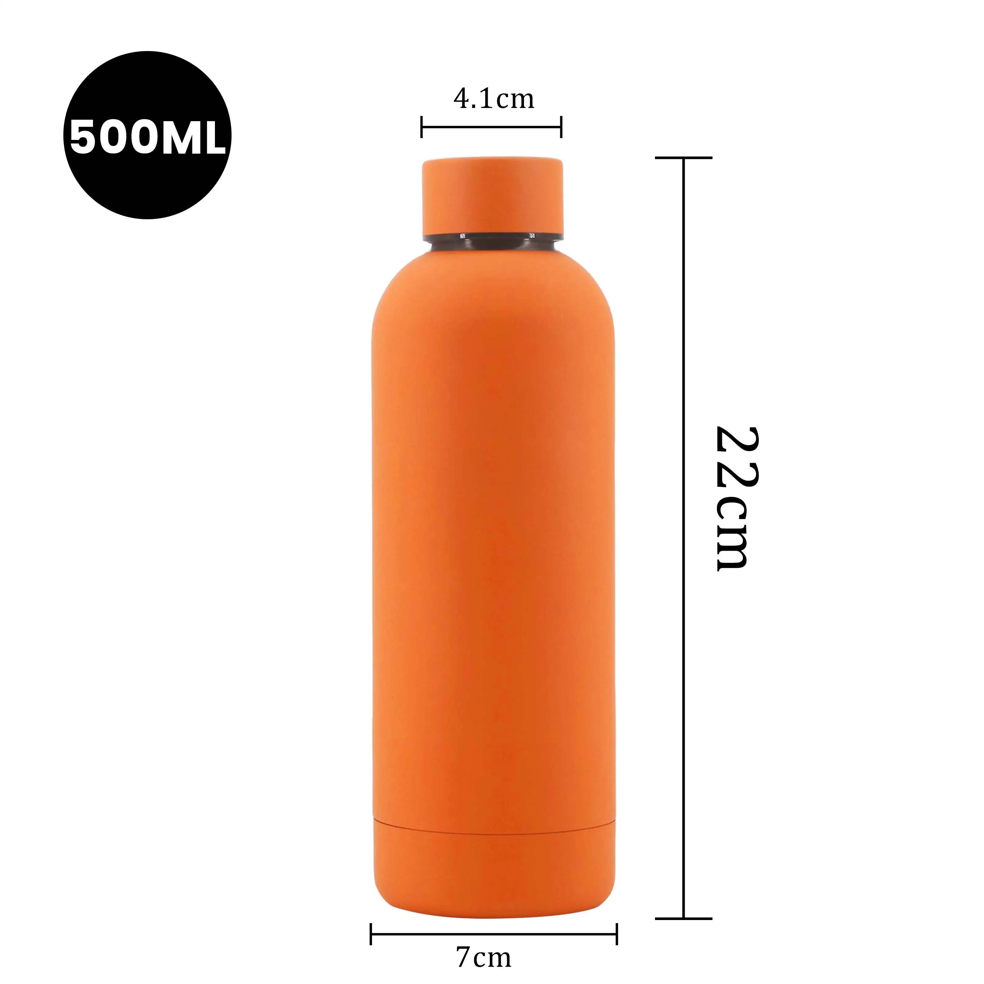 Customized BPA Free Stainless Steel Double Wall Vacuum Flask Bottle Narrow Mouth 500ML Sports Water Bottle with Leak-proof Lid
