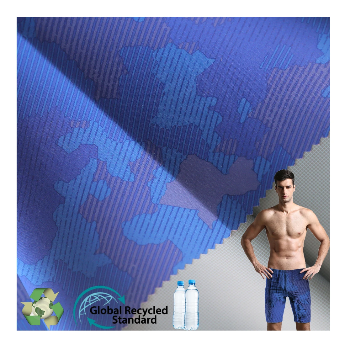 Twill 4 way stretch denim fabric cotton boardshort