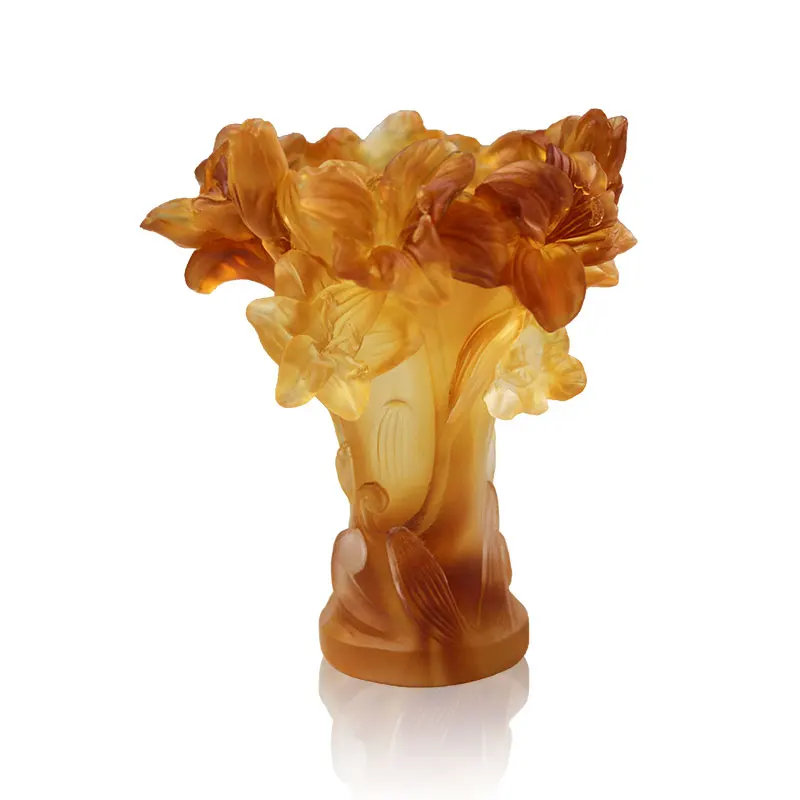 Latest Lily flower Design Crystal Mubkhar Incense Burner Elegant Flower Home Crystal Censer Decor Arabic Style