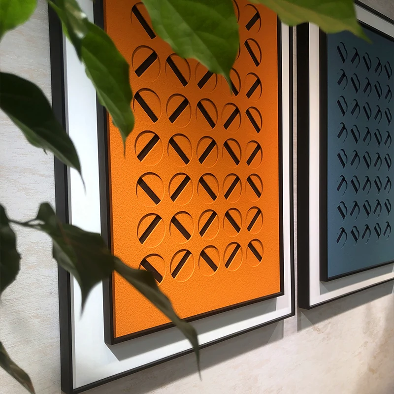 JZ Morden Decoration Handmade Three-Dimensional Abstract Geometric Texture Painting Wall Art Sandstone 3D Mixed Media Artwork