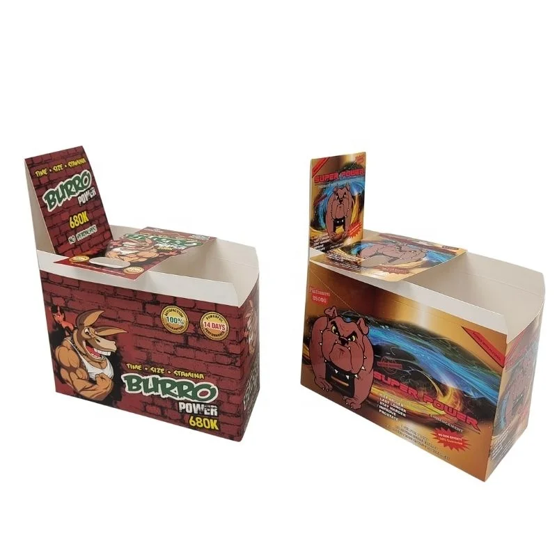 Hot Sale Male Female Enhancement Pills Packaging Blister Paper Cards 3d Box Burro Customized