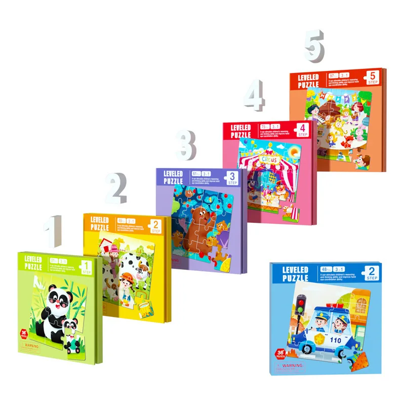 Montessori Children Paper Magnetic 3D Jigsaw Puzzle Book Game Other Educational Developing Activity Toys For Boys Girls