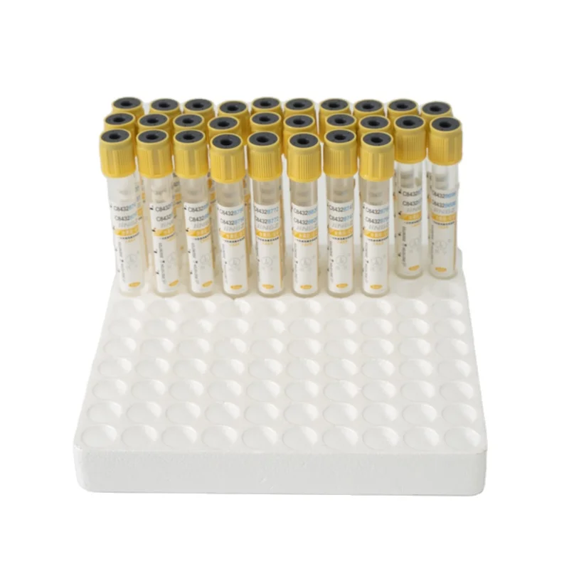 JINGZ Yellow Plastic Gel  Clot Activator Tube  Glass Medical Vacuum  Blood Collection Tube 2-10ml test tubes