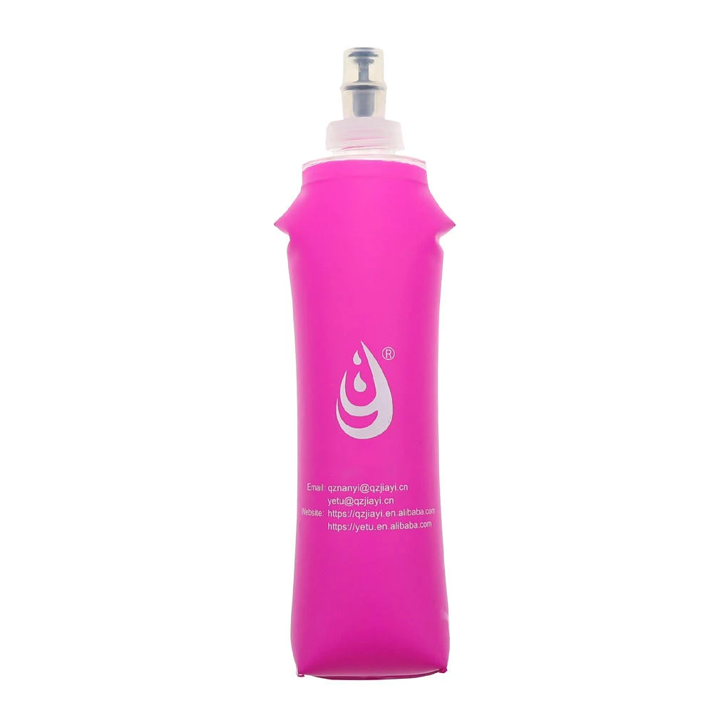 Custom Logo and Color TPU 250ML 300ML 500ML Soft Flask Outdoor Camping and Hiking Running Bottles Collapsible Soft Water Bottle