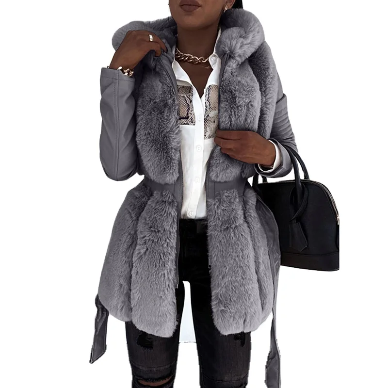 Factory Direct Price Fashionable Commuting Multicolor Trendy Faux Fur Coat For Women