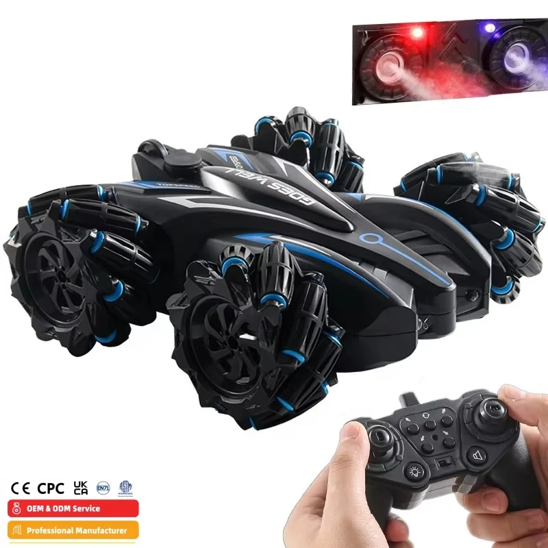 Factory New 2.4G Climbing Double-Sided Stunt Rc Car With Lights Dual Spray Four-Wheel Drive Tumbling Remote Control Car Toy