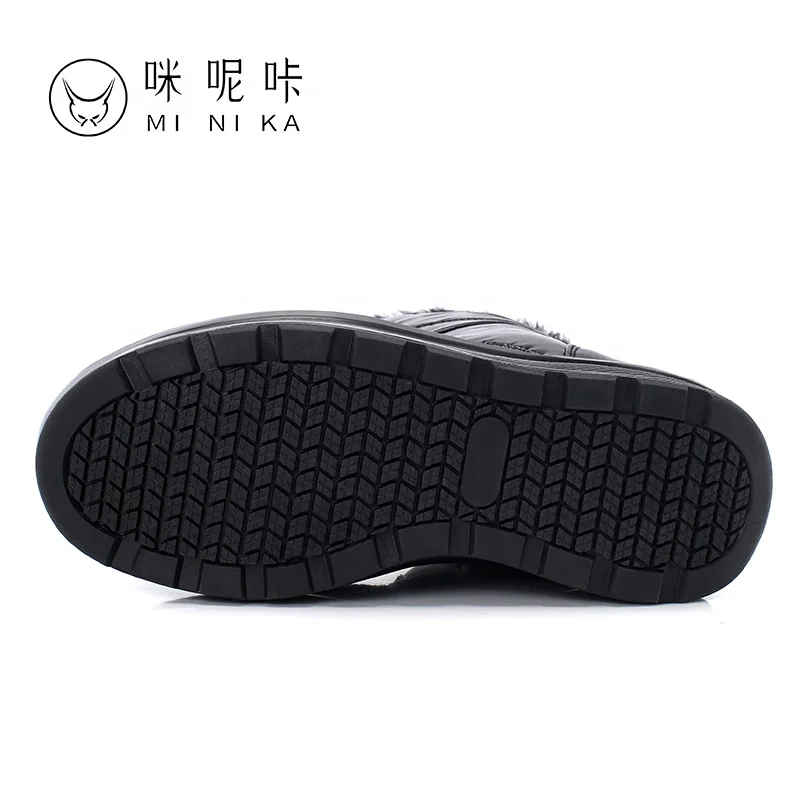  Minika/Лидер продаж; Женские нескользящие водонепроницаемые ботинки; повседневные ботинки из искусственной кожи на резиновой подошве без застежки визуально увеличивающие