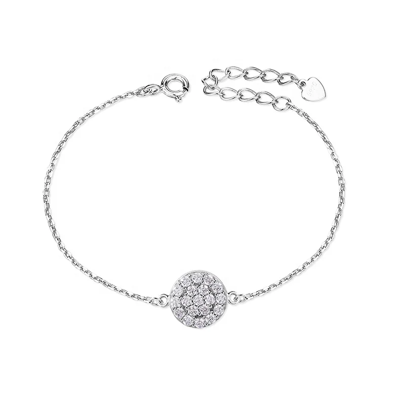 Adjustable Plated Platinum And Charms Sterling Silver S925 Bracelet