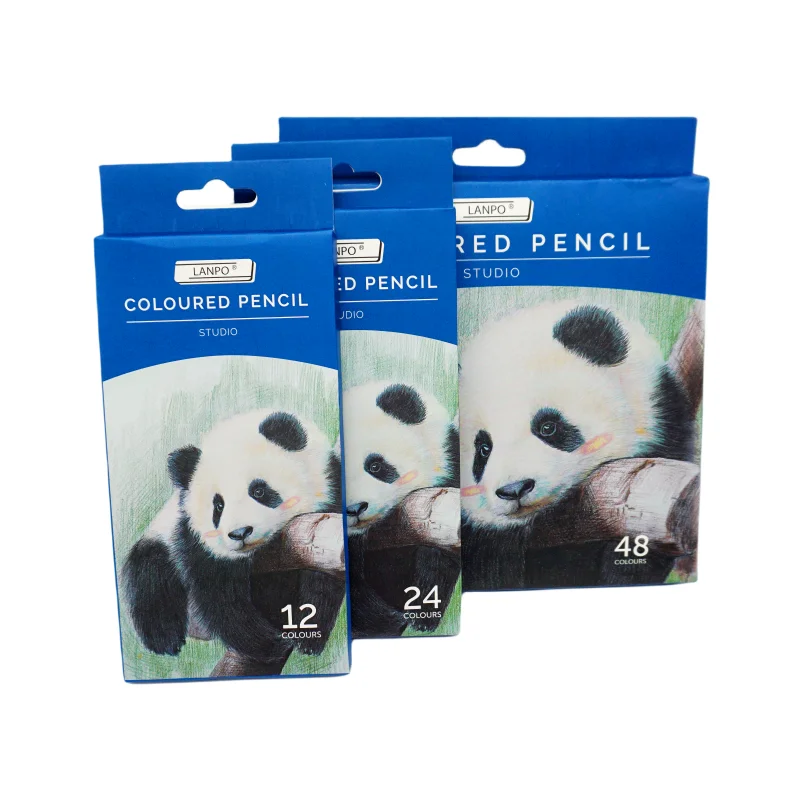 Colour Pencils For Kids, 12 colored pencils With Paper Box hexagonal shape