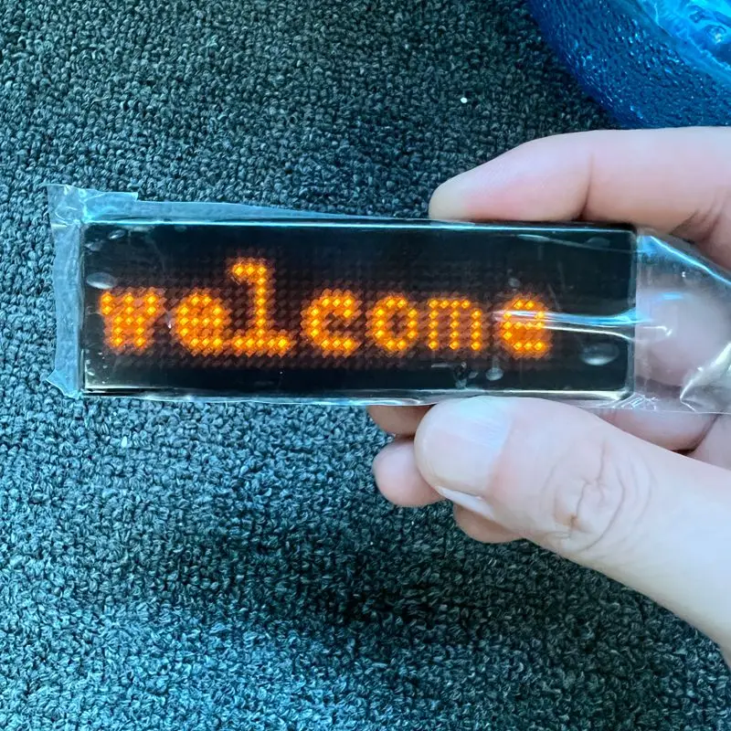 USB Rechargeable APP Programable DIY Scrolling Message Mini LED Name Tag Pin Badge