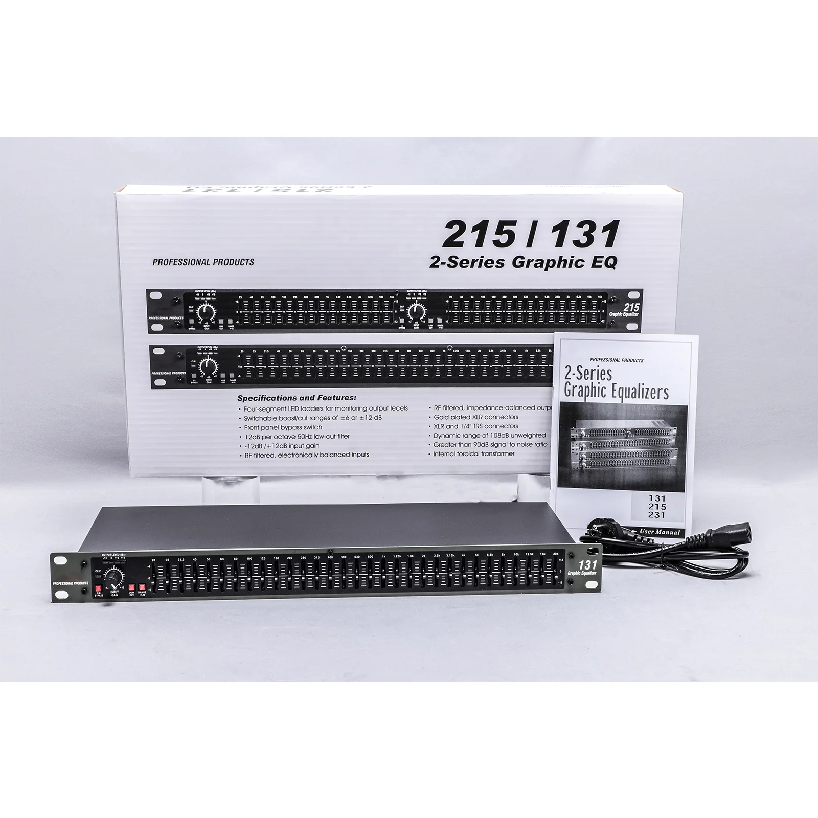 131 Professional Sound Peripheral Single 31-band Equipments Stereo Crossover Audio Equalizer With XLR Connectors