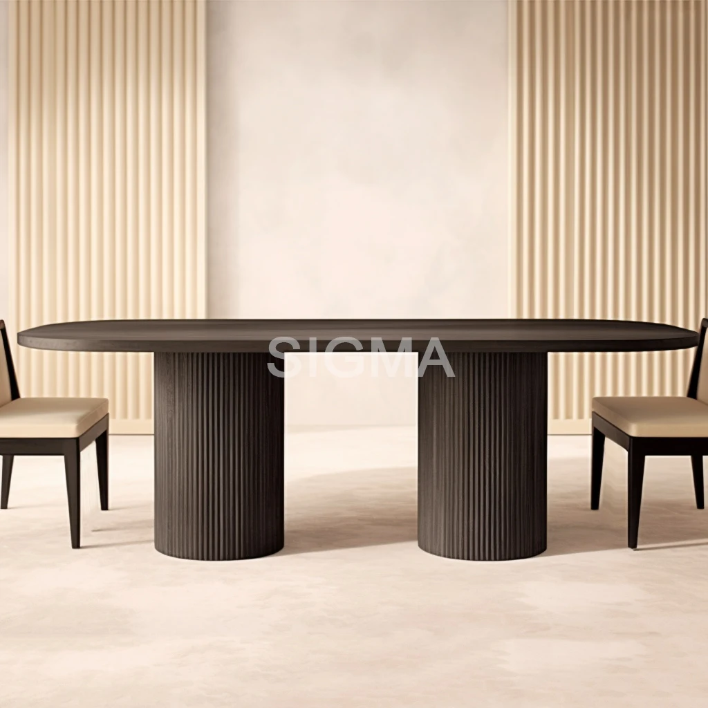 New arrival modern high quality heavy solid wood luxury dining table rectangle wooden dining table set