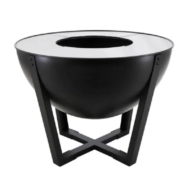 New design BBQ Grill Outdoor backyard Fire Pit Firewood Round Table Shape Metal Fireplace with grill Plate Winter Heating