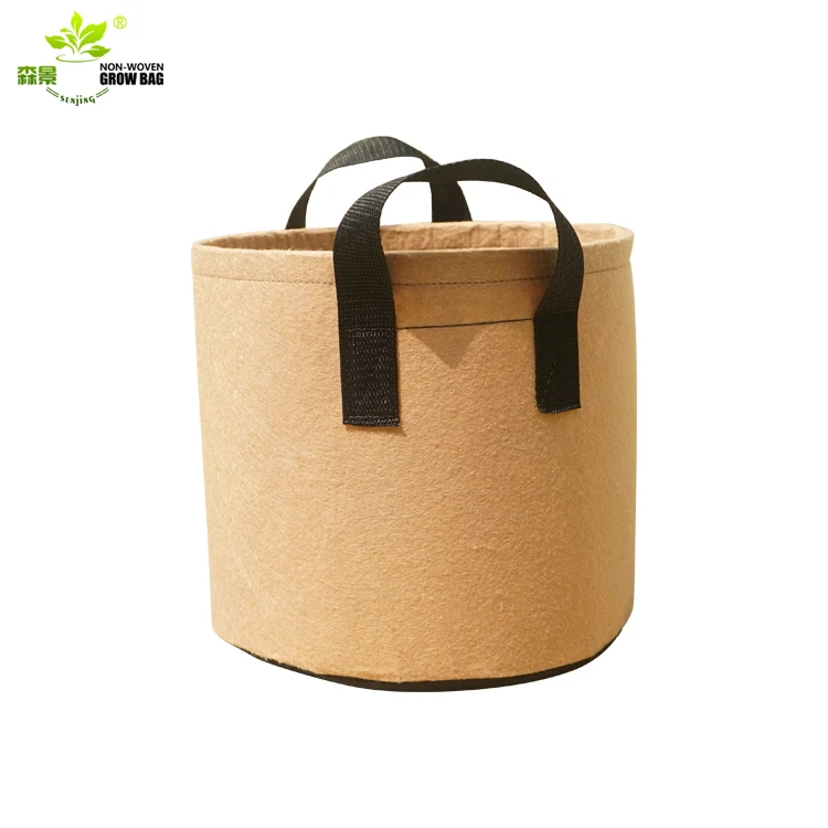 Custom 10 Gallon Fabric Pots Co2 Grow Bag Geotextile Fabric Plant Garden Bags For Leaves