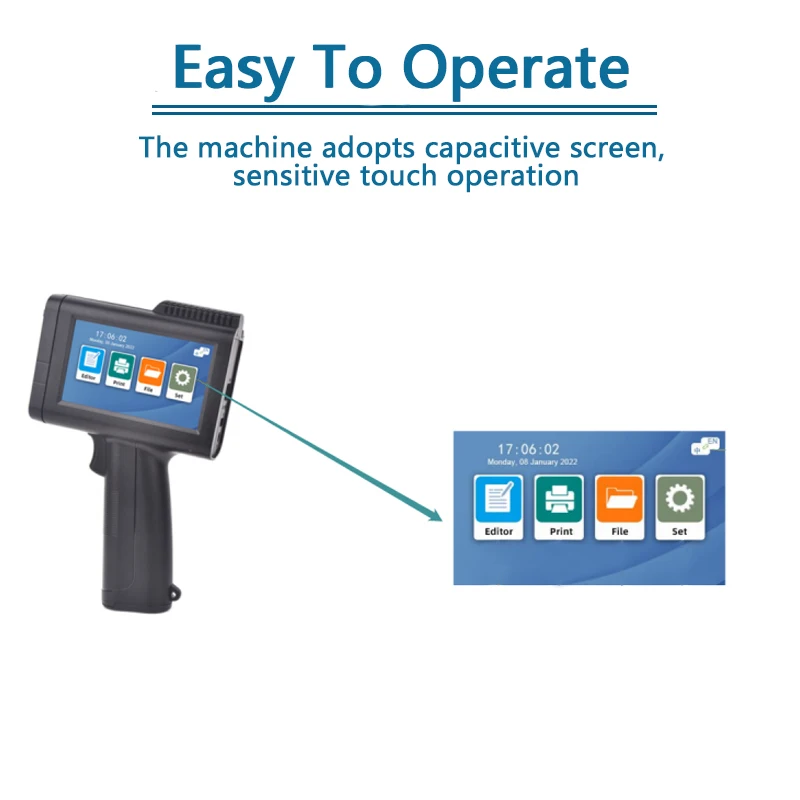 Handheld Inkjet Printer Expiry Date Coding QR Code Barcode Logo Hand Printer Portable Handheld Thermal Inkjet Printer