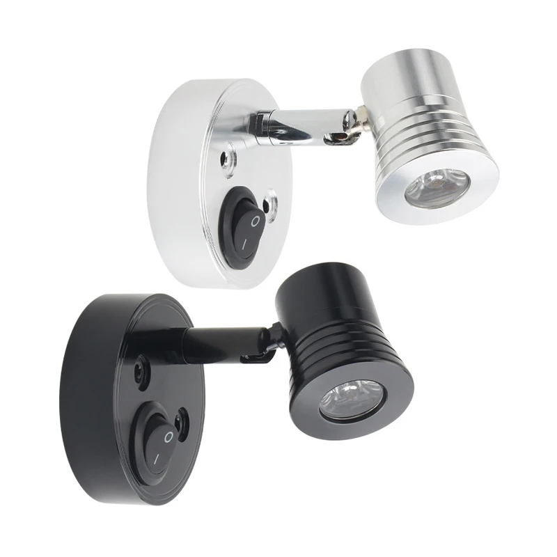 COB 2W 12V RV Boat LED Reading Light with Touch Control Switch Key switches and USB Charging Port Wall Mounted Light for Bedside