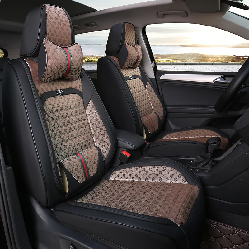 Leather car seat cover full set universal